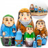 Fishermen Nesting Dolls Set of 7 pcs - Russian Matryoshka Dolls for Fishing Office Decor