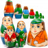 Golfers Nesting Dolls Set 7 pcs - Russian Dolls for Golf Decor - Matryoshka with Golf Decorations