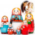 Russian Nesting Dolls Set 7 pcs - Wooden Russian Matryoshka Oldest Design - Handmade Folk Art Dolls