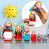 Russian Nesting Dolls Set 7 pcs - Wooden Russian Matryoshka Oldest Design - Handmade Folk Art Dolls