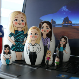 Russian Nesting Dolls Set 7 pcs - Russian Matryoshka Dolls for Office Decor