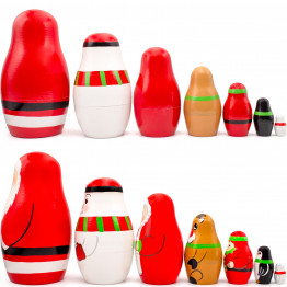 Christmas Nesting Dolls Set Santa Claus 7 Pcs