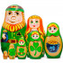 St. Patricks Day Irish Nesting Dolls Set 7 pcs - Russian Dolls for St. Patricks Day Decorations