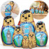 London Bear British Nesting Dolls Set of 7 pcs - British Themed Gifts Matryoshka Doll
