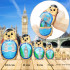 London Bear British Nesting Dolls Set of 7 pcs - British Themed Gifts Matryoshka Doll