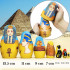 Ancient Egypt Theme Nesting Dolls Set - Matryoshka Dolls Egyptian Art Russian Dolls