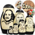 Hand Painted Russian Nesting Dolls Set – Famous World Writers 7 pcs