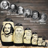 Hand Painted Russian Nesting Dolls Set – Famous World Writers 7 pcs