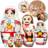 Hand-Painted Wooden Nesting Dolls Set in Traditional Folk Costumes