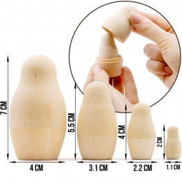 Unpainted Blank Russian Nesting Dolls Lot of 10 Sets by 4 pcs - DIY Blank Doll Wooden