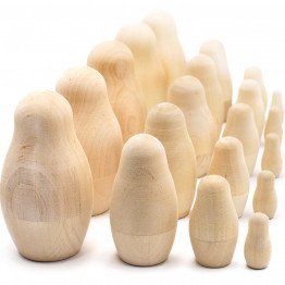 Blank Nesting Dolls - 5 Sets of 4 Wooden Unfinished Dolls to Paint