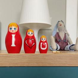 Valentines Day Nesting Dolls Set of 3 pcs - I Love You Gifts for Him & Her