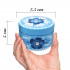 Blue Round Wooden Box Gzhel Ornament, Floral Design Trinket Jewelry Box with Lid