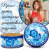 Wooden blue and white jewelry box hand-painted in Gzhel style