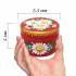 3 pcs Round Wooden Jewelry Box with Slavic Floral Design - Decorative Wooden Boxes Vanity Decor