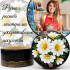 Black Round Wooden Box with Lid - Keepsake Decorative Box with Hand Painted Daisies