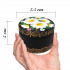 Black Round Wooden Box with Lid - Keepsake Decorative Box with Hand Painted Daisies