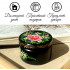 Round Jewelry Box for Rings Necklace Earrings - Hand Painted Floral Lacquer Trinket Box with Lid