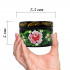 Round Jewelry Box for Rings Necklace Earrings - Hand Painted Floral Lacquer Trinket Box with Lid
