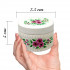 White Round Ring Bearer Box with Floral Pattern -  Wooden White Jewelry Box Trinket Container