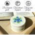 Round White Vintage Jewelry Box with Cornflowers - Decorative Wooden Storage Box