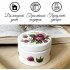 Hand Panted Round White Wooden Box for Bracelets, Rings, Necklaces - White Keepsake Memory Box