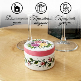 White Ring Box for Proposal with Hand Painted Flowers - White Wooden Box Floral Design