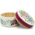 White Jewelry Box Floral Design with Hand Painted Hydrangea Flowers - Round Wood Trinket Box with Lid