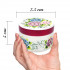 White Jewelry Box Floral Design with Hand Painted Hydrangea Flowers - Round Wood Trinket Box with Lid