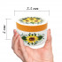 White Wooden Box with Hand Painted Sunflower Floral Design - Round Ring Bearer Box