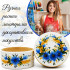 White Earring Jewelry Box with Hand Painted Spikelets and Cornflowers - Round Trinket Box