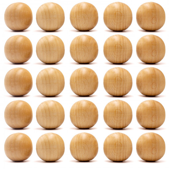 30mm Hardwood Balls Natural Unfinished Wooden Round Balls for DIY Projects, 25 Pcs