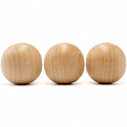 30mm Wooden Round Ball, Bag of 50 Unfinished Natural Round Hardwood Balls