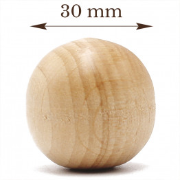 30mm Wooden Round Ball, Bag of 50 Unfinished Natural Round Hardwood Balls