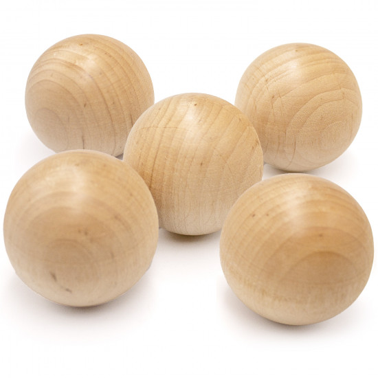 18 Pieces Unfinished Round Wood, Natural Wooden Balls (35mm)