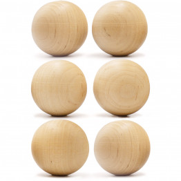 6 Pieces Wooden Balls for Crafts, Round Wooden Balls for DIY Projects, 35 mm