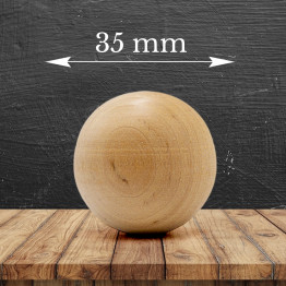 6 Pieces Wooden Balls for Crafts, Round Wooden Balls for DIY Projects, 35 mm