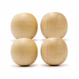 Set of 10 Wooden Balls 60 mm with Hole 4 mm  - Craft Blanks for DIY Projects