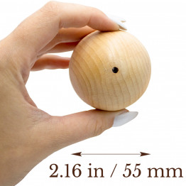 Round Wood Beads 55 mm Unfinished Wood Crafts (12 Pcs), Wood Bead Garland with Holes