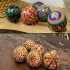 Wooden Ornament Ball 35 mm with Metal Loop