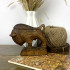 Hand-Carved Wooden Bison Figurine, 5.2 inch - American Buffalo Desk Statue