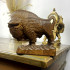 Handcrafted Wooden Bison Figurine – 5.9-Inch European Wisent Sculpture