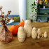 Unpainted Nesting Dolls Set of 7 – Flower Outline Wooden Matryoshka Blanks for Painting – DIY Folk Art Kit