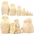 Unpainted Nesting Dolls Set of 7 – Wood DIY Matryoshka Blanks with Animal Outlines – Girl & Animal Theme