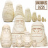 Santa Claus Wooden Nesting Dolls Kit for Painting - 7 Pieces of Natural Wood