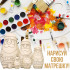Santa Claus Wooden Nesting Dolls Kit for Painting - 7 Pieces of Natural Wood