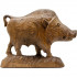Hand Carved Wooden Boar Figurine - Wild Animal Sculpture Wood Handcraft Carving 4.7 In