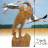 Handcrafted Wooden Stork Sculpture - 7-Inch Rustic Heron Wood Carving