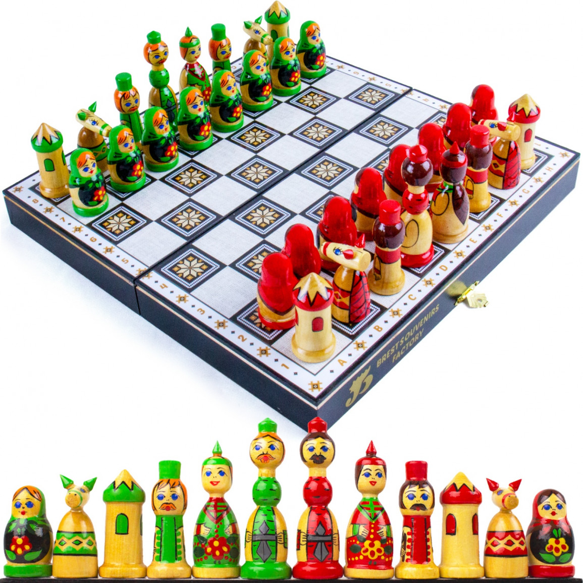 Buy Souvenir Matryoshka Chess Set by Brest Souvenir Factory in Online Store