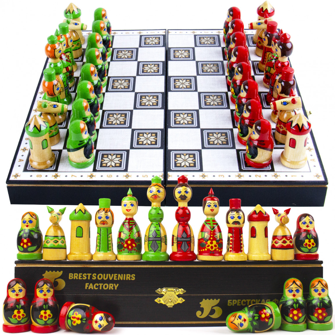 Buy Souvenir Matryoshka Chess Set by Brest Souvenir Factory in
